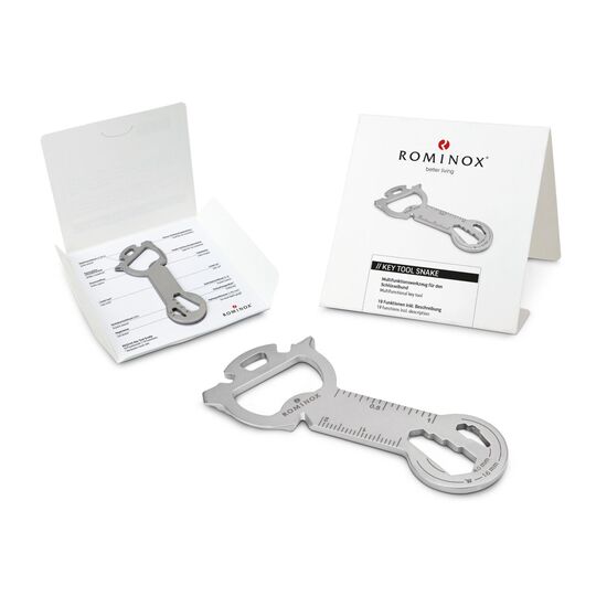 Für Outdoor-Fans: Schwarze ROMINOX® Lunchbox mit 1 Multitool, 1 Outdoor-Besteck mit 6 Funktionen, 1 Handreinigungsspray & 1 Handcreme