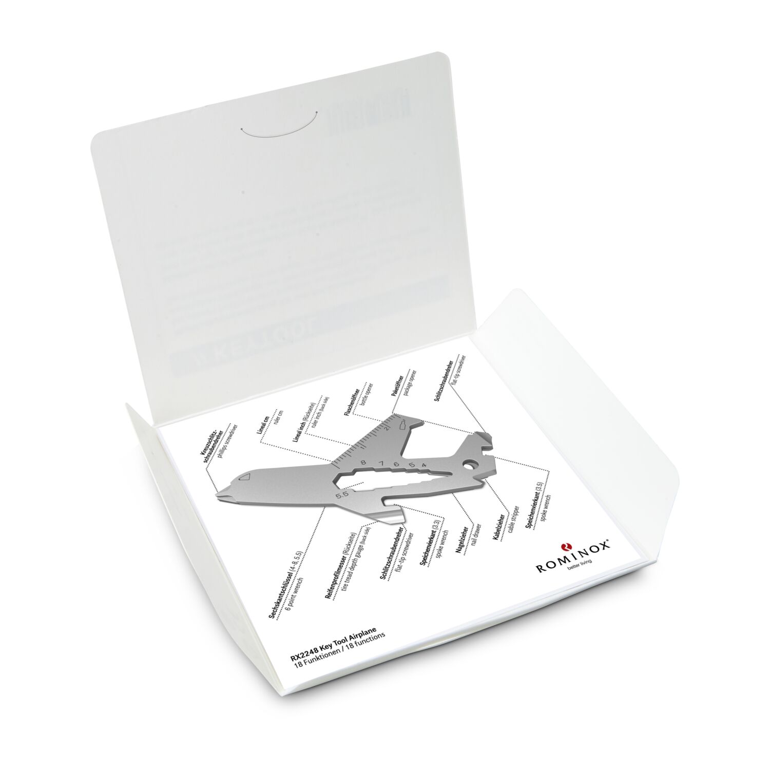 ROMINOX® Key Tool Airplane (18 Funktionen) Große Helden 2K2106g