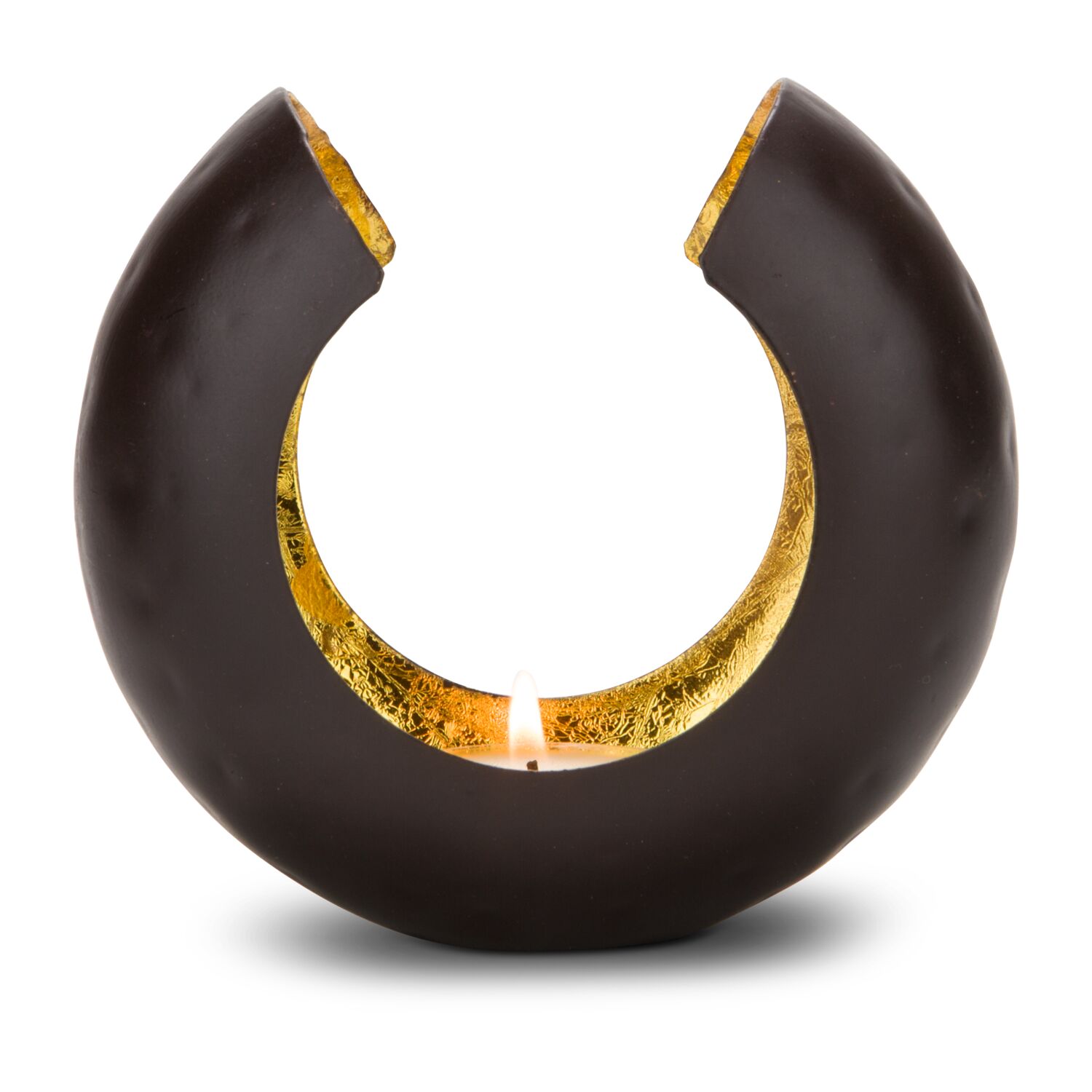 Die flauschige Kuscheldecke Rudolph und zwei seidenmatt-braune ROMINOX® Teelichthalter verpackt in einer ROMINOX® Filztasche mit „Hello Winter“-Anhänger.