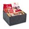In diesem ROMINOX® Filzkorb befinden sich Honig-Saftprinten, Mini Plätzchen, Lebkuchen Herzen und dragierte Erdnüsse.