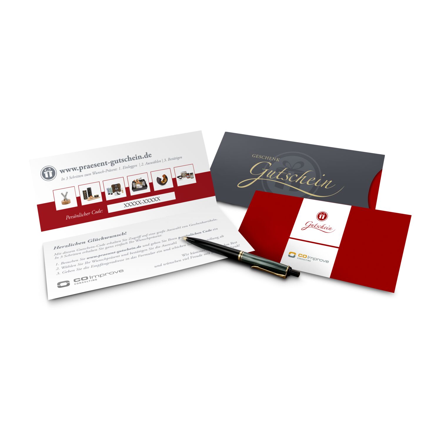 Geschenkgutschein Rot in Holzkiste, 10 € für Präsent-, Lifestyle- und Wellnessartikel 2K9110