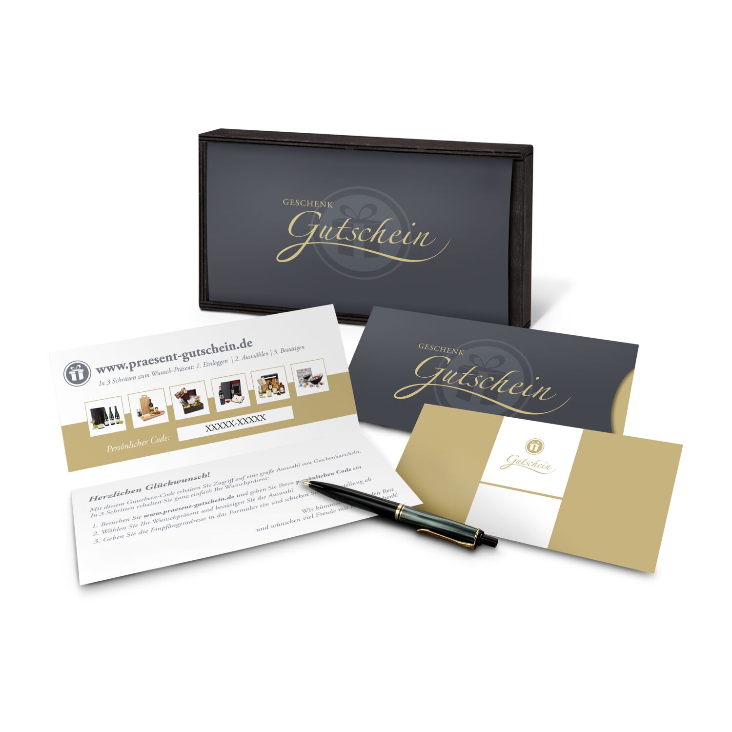Geschenkgutschein Gold in Holzkiste, 35 € für Präsent-, Lifestyle- und Wellnessartikel 2K9135