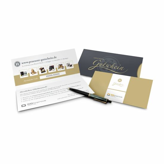 Geschenkgutschein Gold in Holzkiste, 35 € für Präsent-, Lifestyle- und Wellnessartikel 2K9135