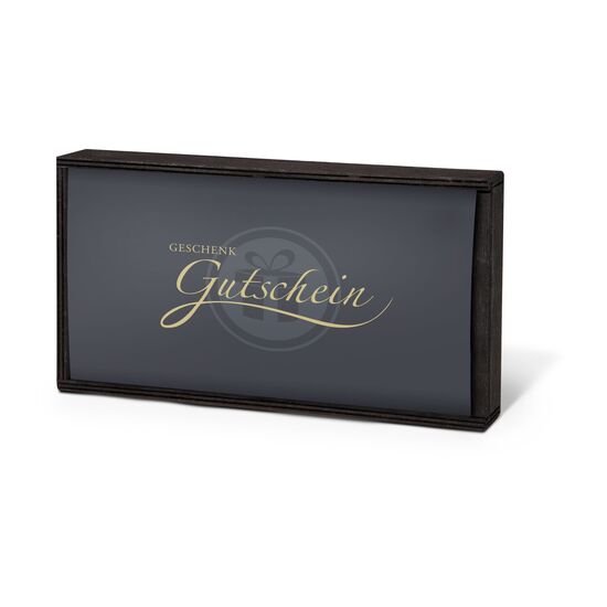 Geschenkgutschein Gold in Holzkiste, 35 € für Präsent-, Lifestyle- und Wellnessartikel 2K9135