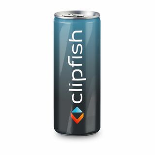 Latte Macchiato aus teilentrahmter Milch, Magermilch und Bohnenkaffee (45 mg Koffein / 100 ml), Slimline Dose 0,25 l in Silber mit Fullbody-Etikett Soft-Touch