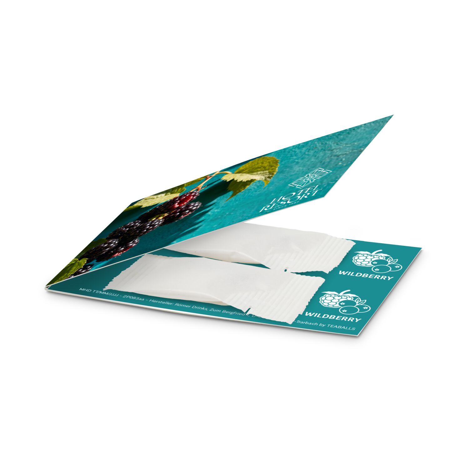 2 Sachets Promo Drops by TEABALLS (2x 6-8 Wildberry Drops für bis zu 1 L) in individueller Klappkarte