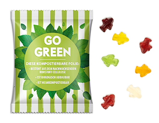 Fruchtgummi Standardformen 10 g Flugzeug transparente kompostierbare Folie