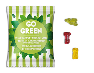 Fruchtgummi Standardformen 10 g Werkzeugmischung transparente kompostierbare Folie