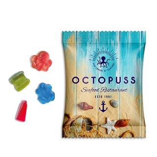 Fruchtgummi Sonderformen 15 g Fruchtgummi Sonderformen Standard-Folie weiß