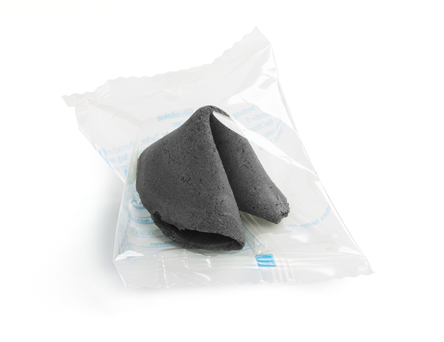 Glückskekse 7 g Schwarz Standard-Folie transparent