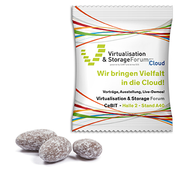 Mandeln im Werbetütchen 12 g Zimt Standard-Folie weiß