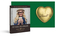 Werbekarte mit Lindt Schokoladen Herz 20 g 24,4 g  gold