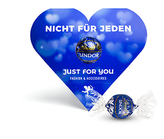 Lindt Lindor Kugel in Werbekartonage 15,7 g Schokolade Feinherb Herzform
