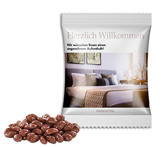 ChoViva Dragierte Rosinen in Schokoalternative auf Haferbasis 10 g Dragierte Rosinen Papier/PE-Verbundfolie weiß