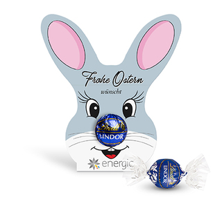 Lindt Lindor Kugel in Werbekartonage "Osterhase" 12.5 g Schokolade feinherb Kartonage