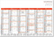Tafelkalender im Format DIN A4, 29,7 x 21 cm, Kalendarium in rot/schwarz