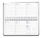 Taschenkalender "Horizontal" im Format 17 x 8 cm, deutsches Kalendarium Grau/Blau, 144 Seiten, Wire-O-Bindung, Eckenperforation, Deckelpaar Balacron weiß