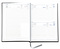 Buchkalender "Trend Chefkalender D" im Format 14,5 x 20,5 cm, deutsches Kalendarium Grau/Blau mit Leseband, 352 Seiten Fadenheftung, Eckenperforation, Einband Magic rot