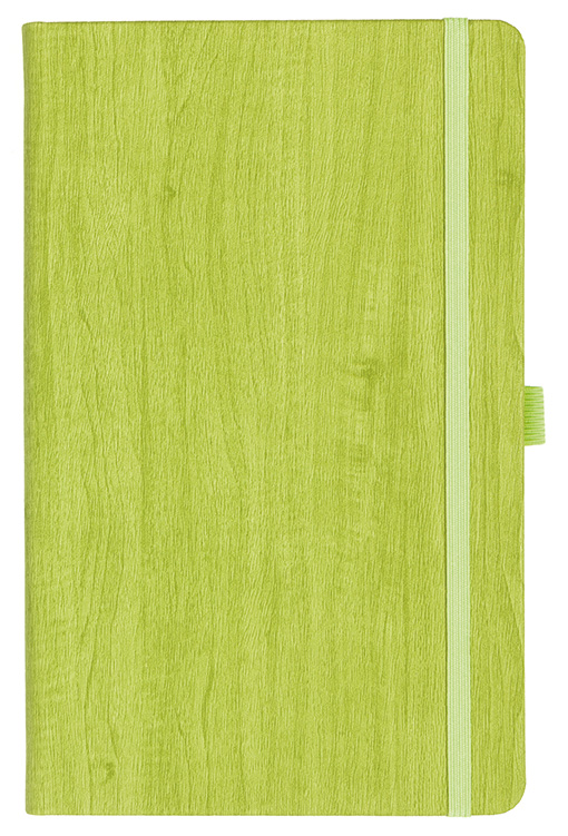 Notizbuch Style Medium im Format 13x21cm, Inhalt blanco, Einband Woody in der Farbe Lime