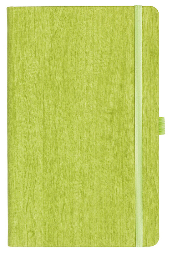 Notizbuch Style Medium im Format 13x21cm, Inhalt blanco, Einband Woody in der Farbe Lime