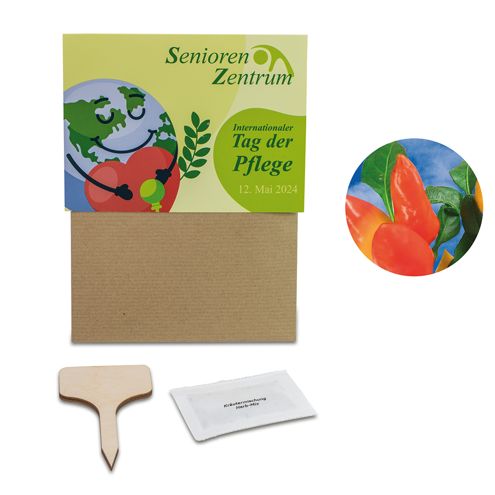 Pflanz-Set - 3er-Set - Gewürzpaprika / Thymian / Basilikum