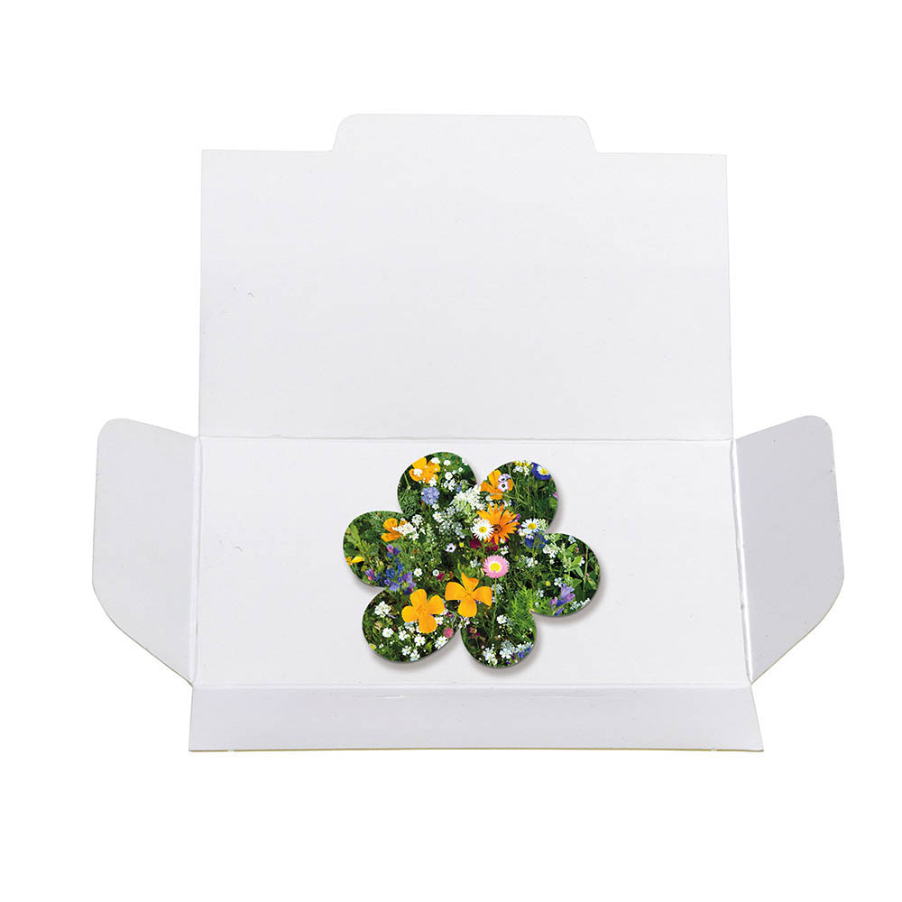 Samenpapier im Klappkärtchen - Blümchen