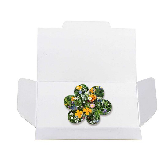 Samenpapier im Klappkärtchen - Blümchen