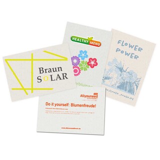 Samenpapier DIN A6 - Blumenmischung, Druck 4/0-c