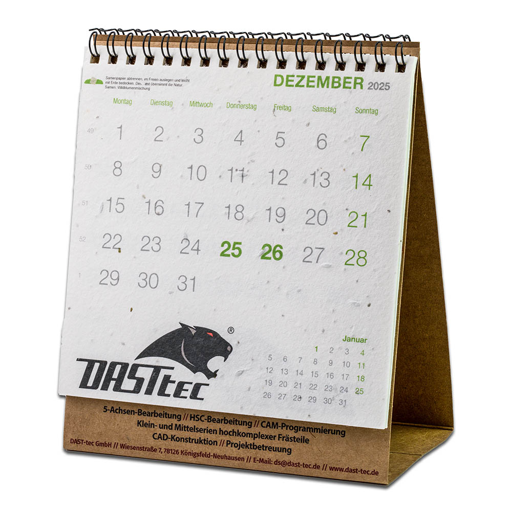 Samenpapier-Tischkalender - Mohn