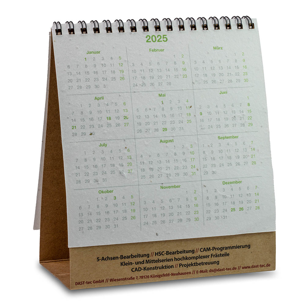 Samenpapier-Tischkalender - Mohn