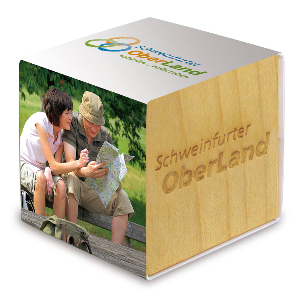 Pflanz-Holz mit Samen - Glücksklee-Zwiebel, 2 Seiten gelasert (* Je nach Verfügbarkeit der Glücksklee-Zwiebeln)