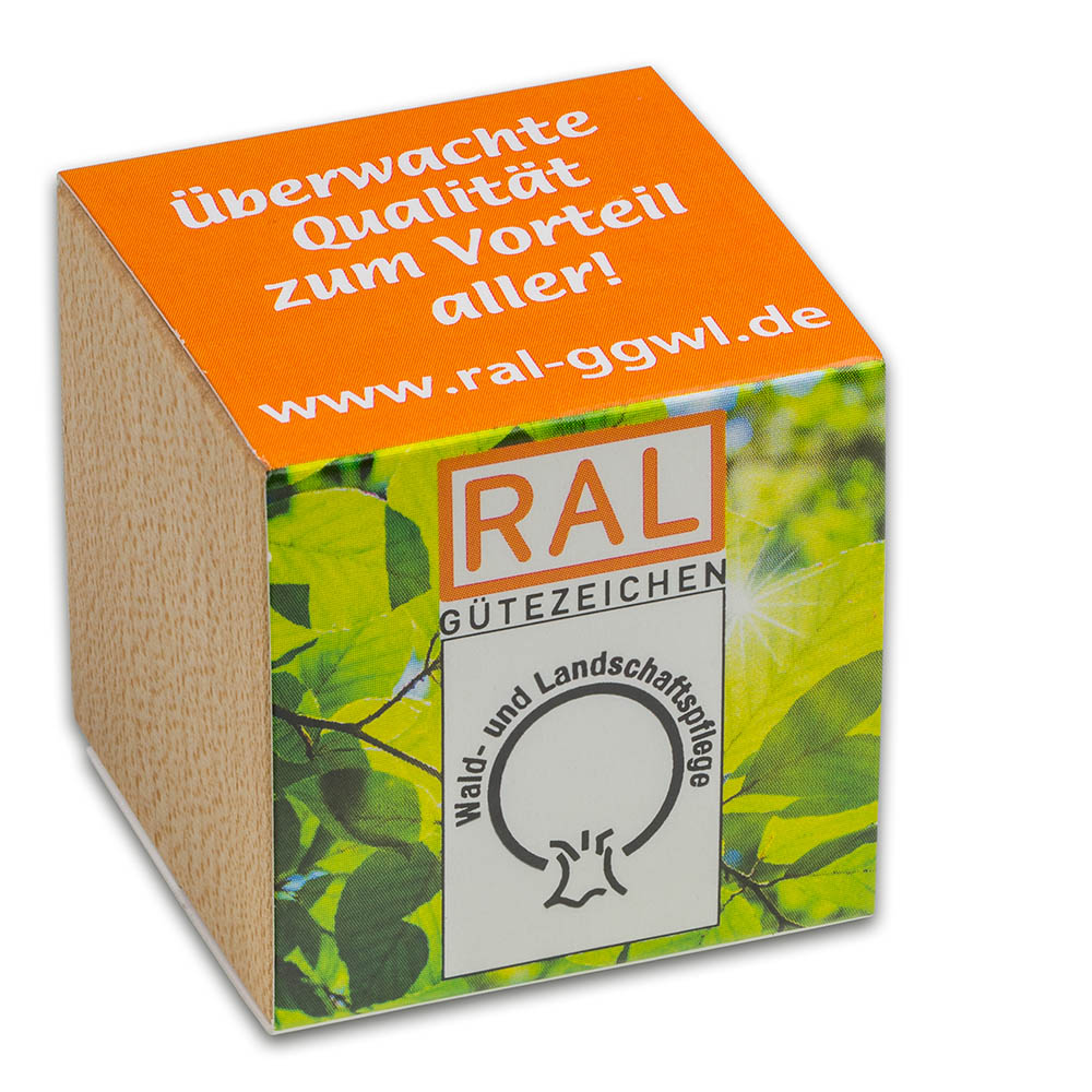 Pflanz-Holz mit Samen - Glücksklee-Zwiebel, 2 Seiten gelasert (* Je nach Verfügbarkeit der Glücksklee-Zwiebeln)