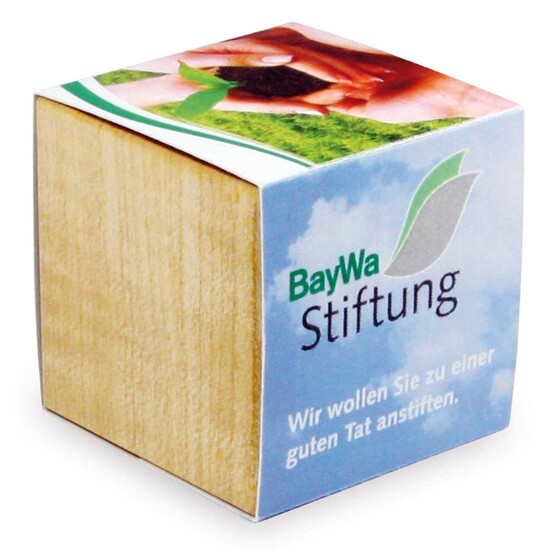Pflanz-Holz Magnet mit Samen - Persischer Klee, 1 Seite gelasert