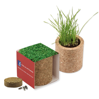 Pflanz-Kork rund mit Samen - Gartenkresse, Rundum-Lasergravur