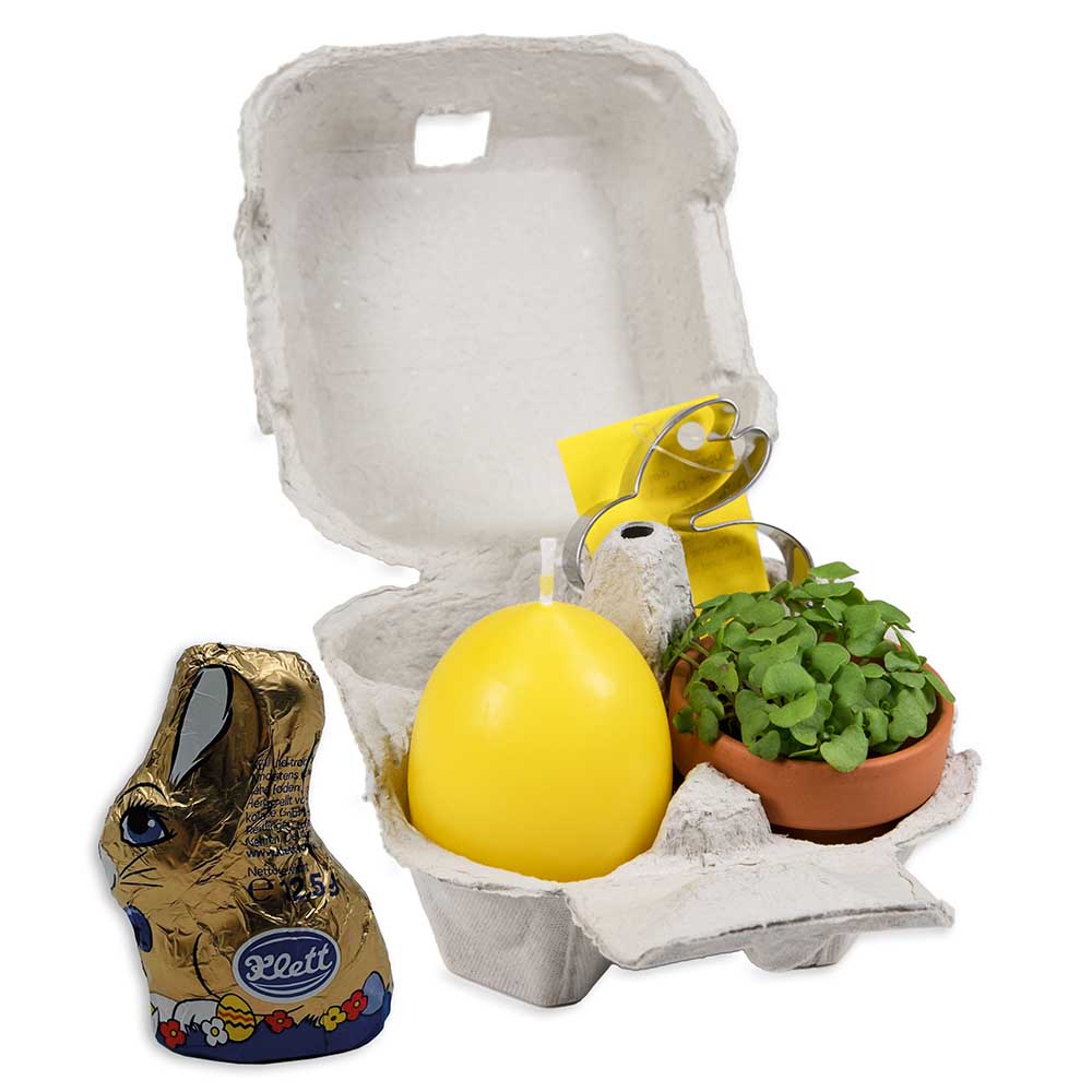 Das Gelbe vom Ei - mit Tontöpfchen, Eierkerze,  Backförmchen