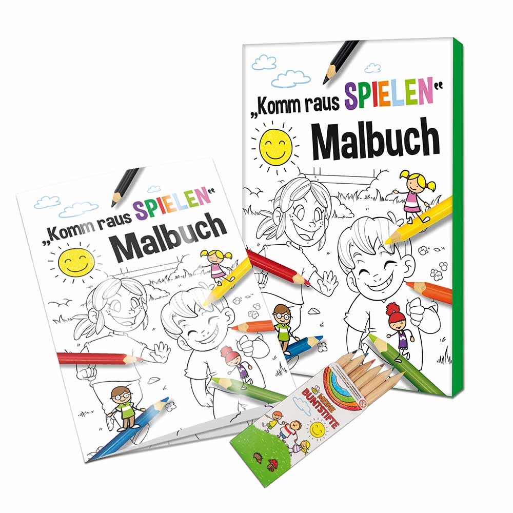 Malbuch / Mal-Set A6 - Komm-raus-spielen - Malset neutral