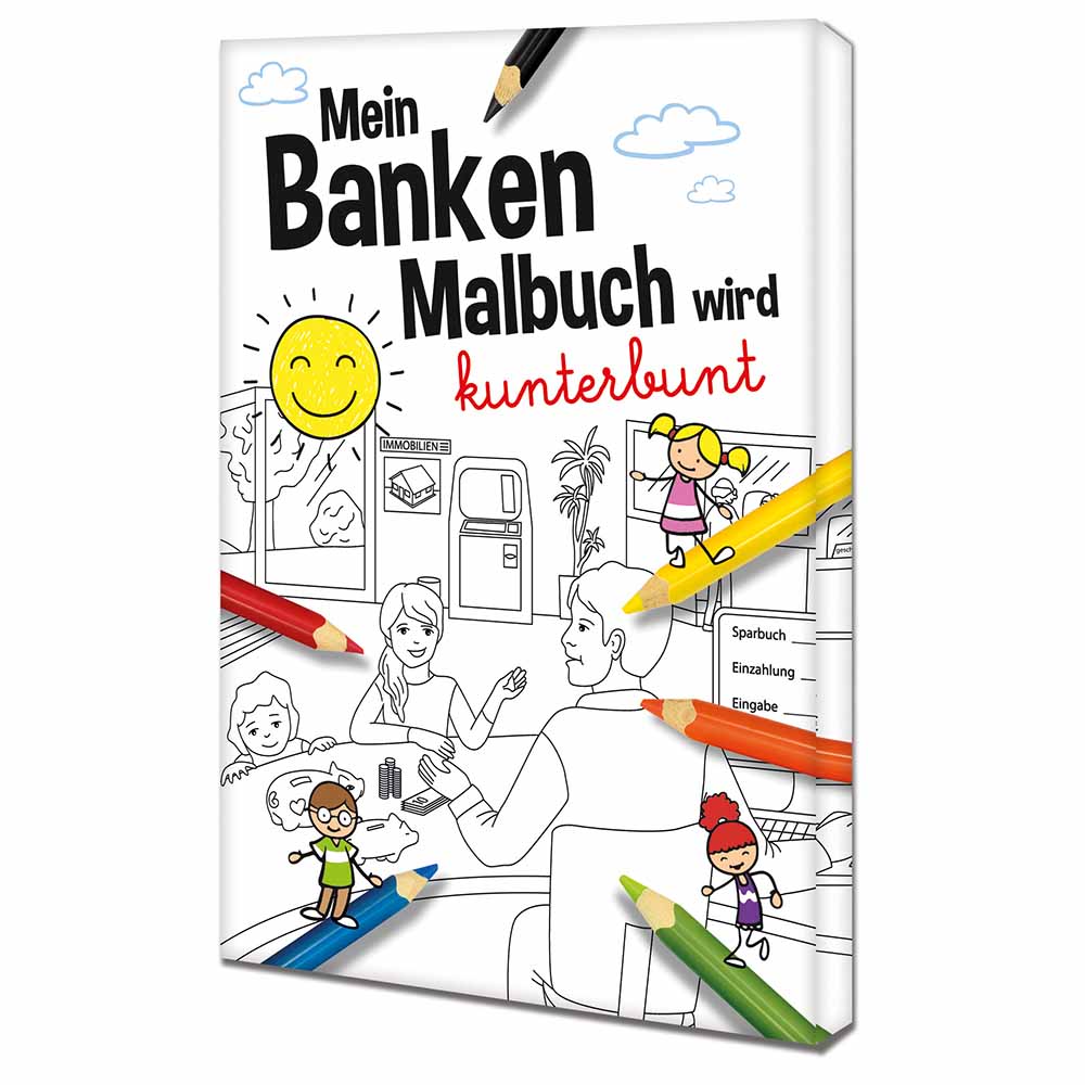 Malbuch / Mal-Set A6 - Banken - Malset neutral