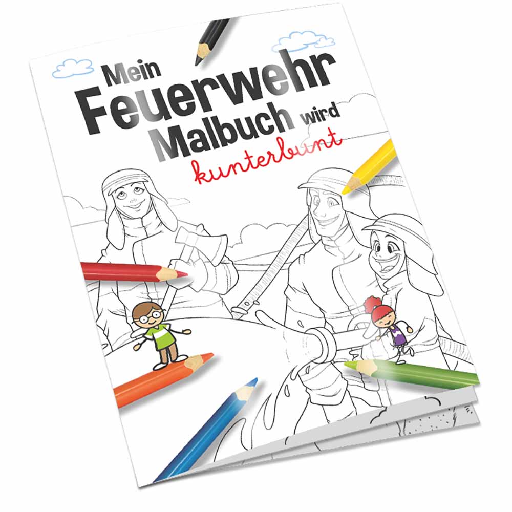 Malbuch / Mal-Set A6 - Feuerwehr - Malset neutral
