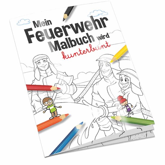 Malbuch / Mal-Set A6 - Feuerwehr - Malset neutral
