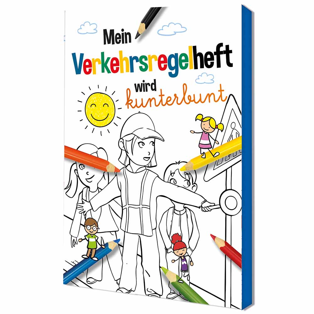 Malbuch / Mal-Set A6 - Verkehr - Malset mit 1-c Logoeindruck