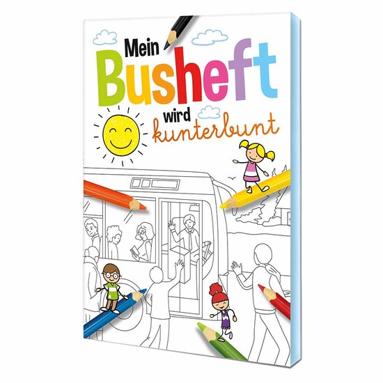 Malbuch / Mal-Set A6 - Bus - Malset mit 2-c Logoeindruck