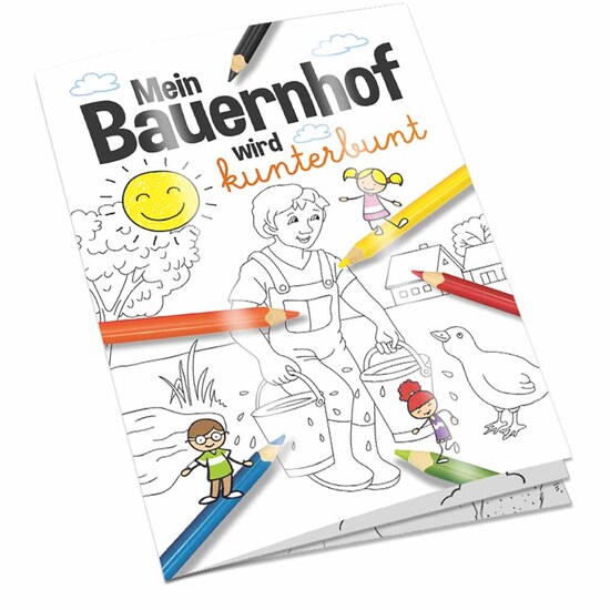 Malbuch / Mal-Set A6 - Bauernhof - Malbuch mit individueller Vorder- und Rückseite