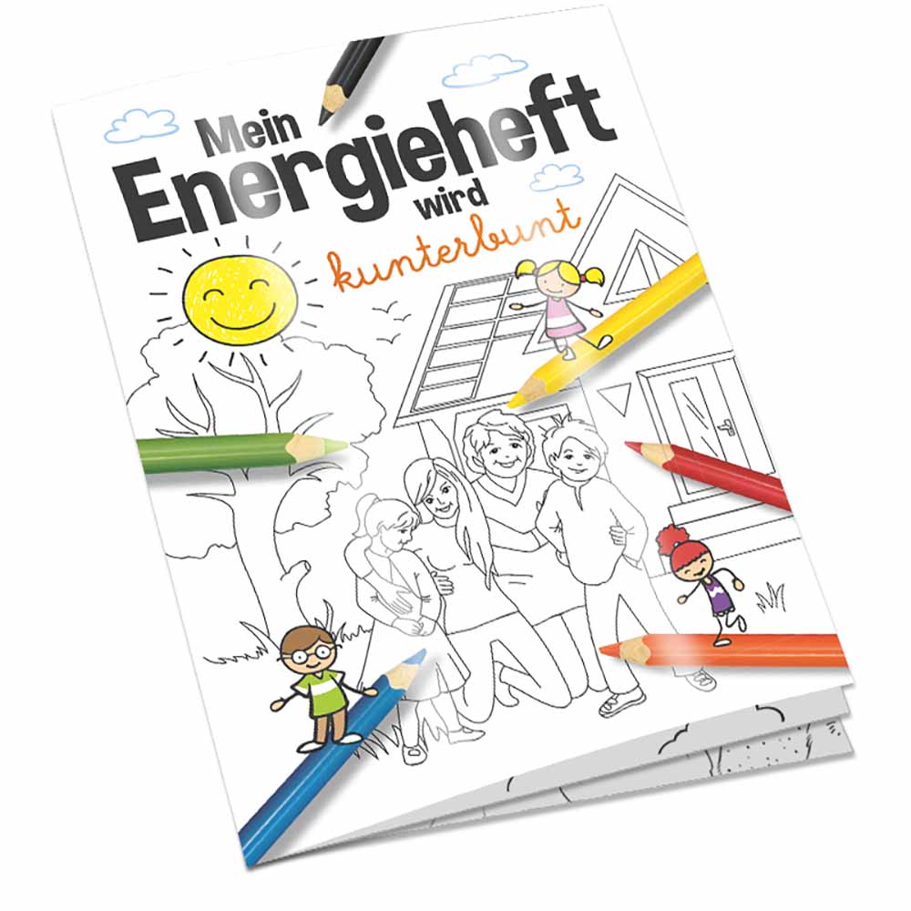 Malbuch / Mal-Set A6 - Energie - Malbuch mit individueller Vorder- und Rückseite
