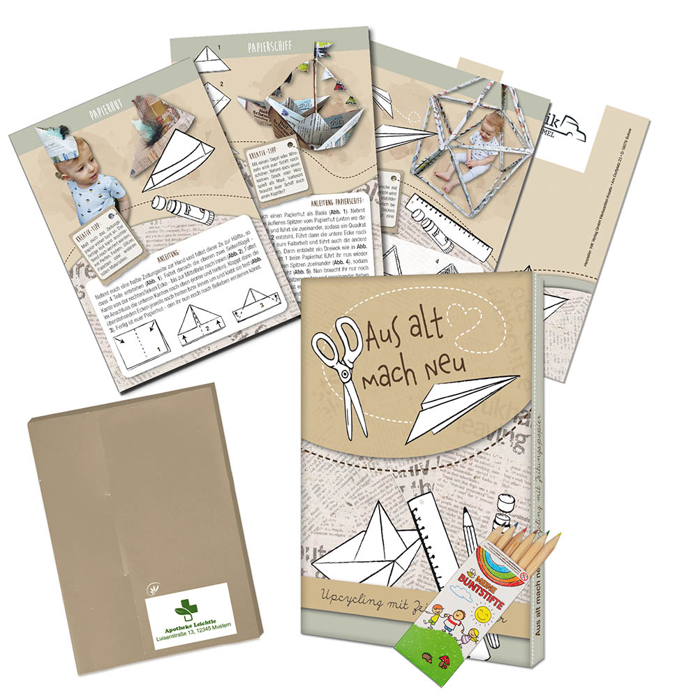 Upcycling-Set – Standard - Zeitungspapier - Tampondruck 1-c