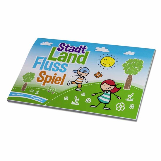 Stadt-Land-Fluss - Block mit 1-c Logoeindruck