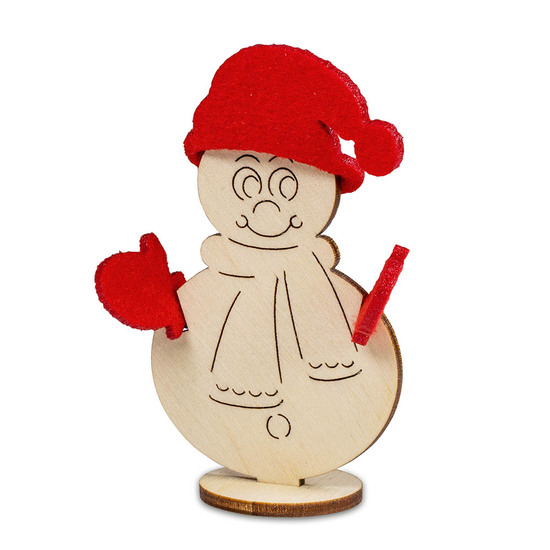 Steckfiguren-Karte Filz - Schneemann 4/0-c