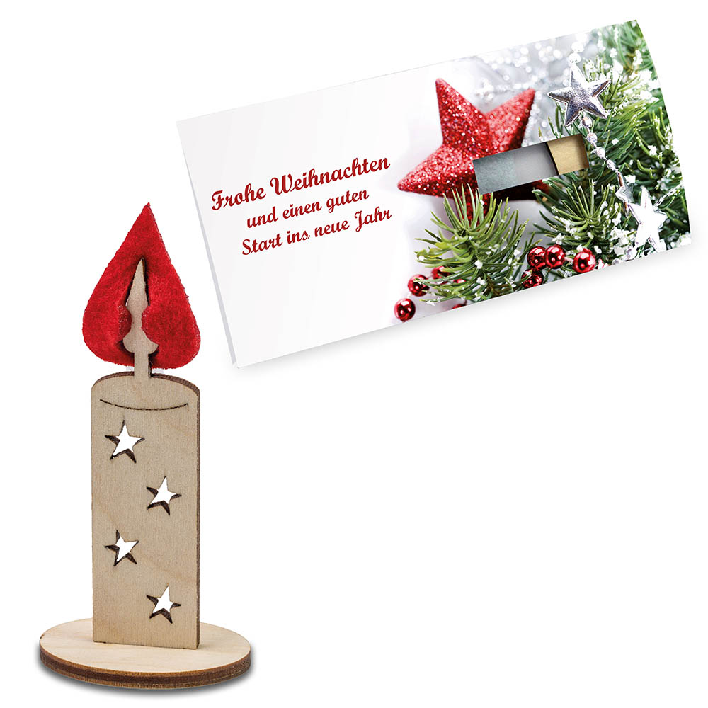 Steckfiguren-Karte Filz - Kerze 4/0-c