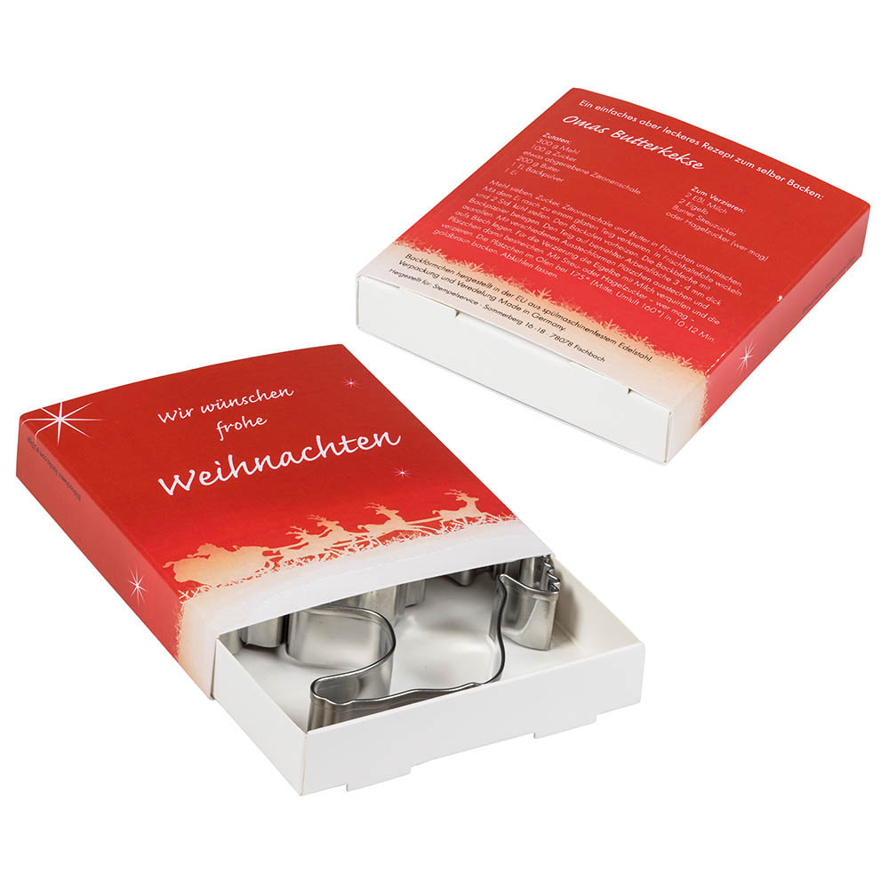 Backförmchen Premium-Box - Xmas - Herz + Hufeisen