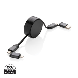 Terra aufrollbares 6-in-1 45W-Kabel aus RCS recyc. Aluminium