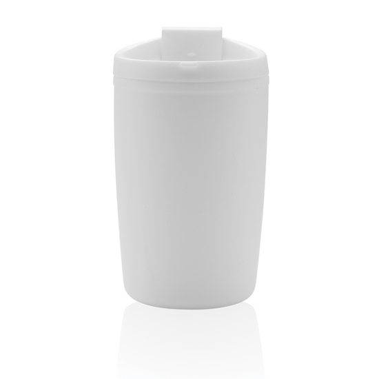 GRS recycelter PP-Becher mit Flip-Deckel